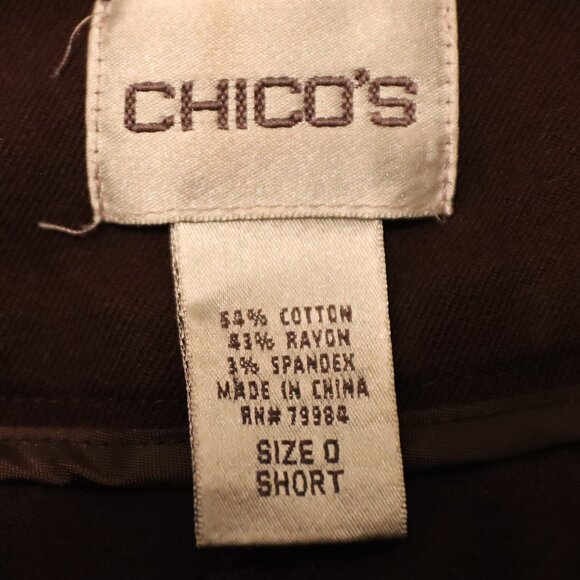 Chico's Pants Size 0 (4) Short Brown - Picture 2 of 13